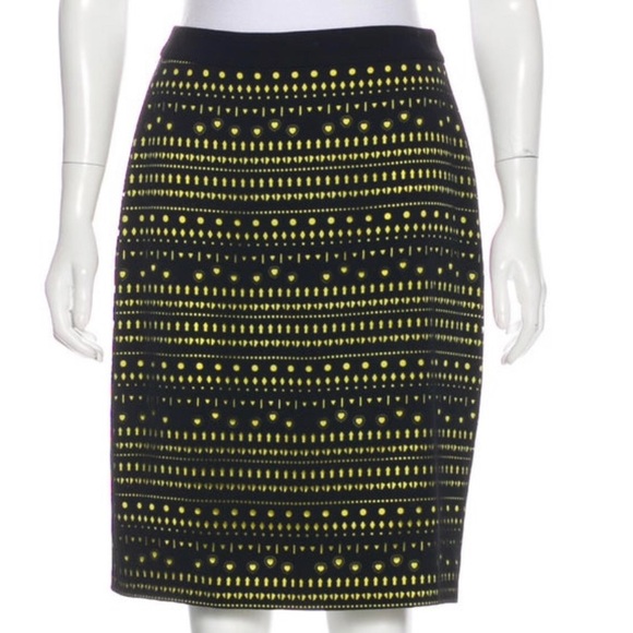 🎉HP Versace Pencil Skirt Lasercut Black/Neon NWT - Picture 3 of 6